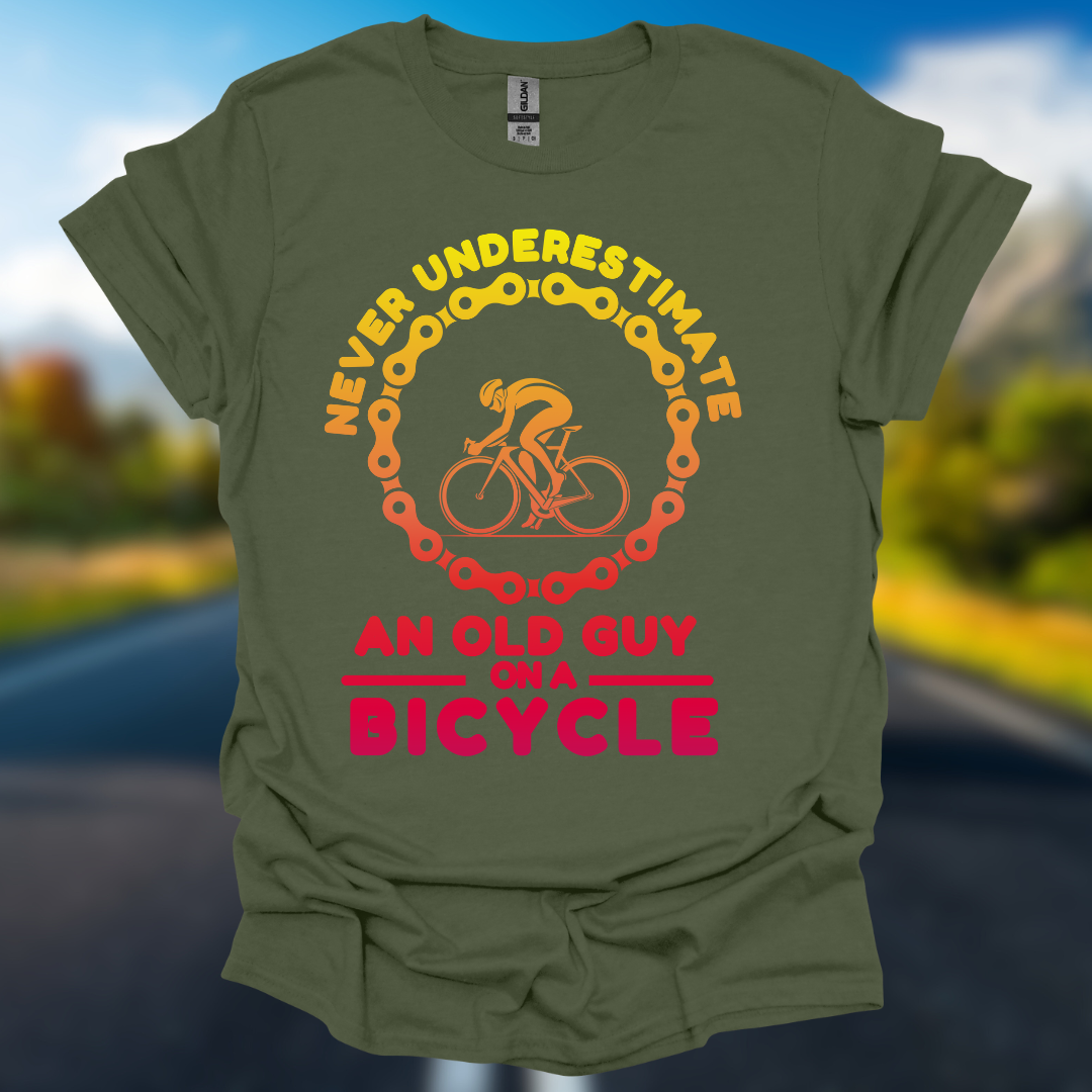 Never Underestimate an Old guy on a Bicycle T-Shirt
