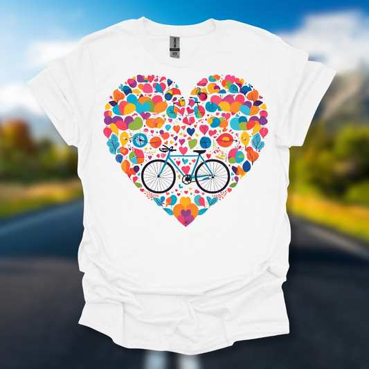 Colorful Cycling Heart T-Shirt